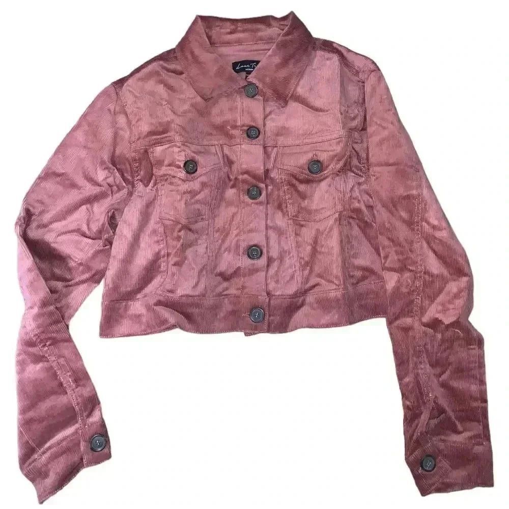 Love Tree mauve corduroy long sleeve cropped jacket